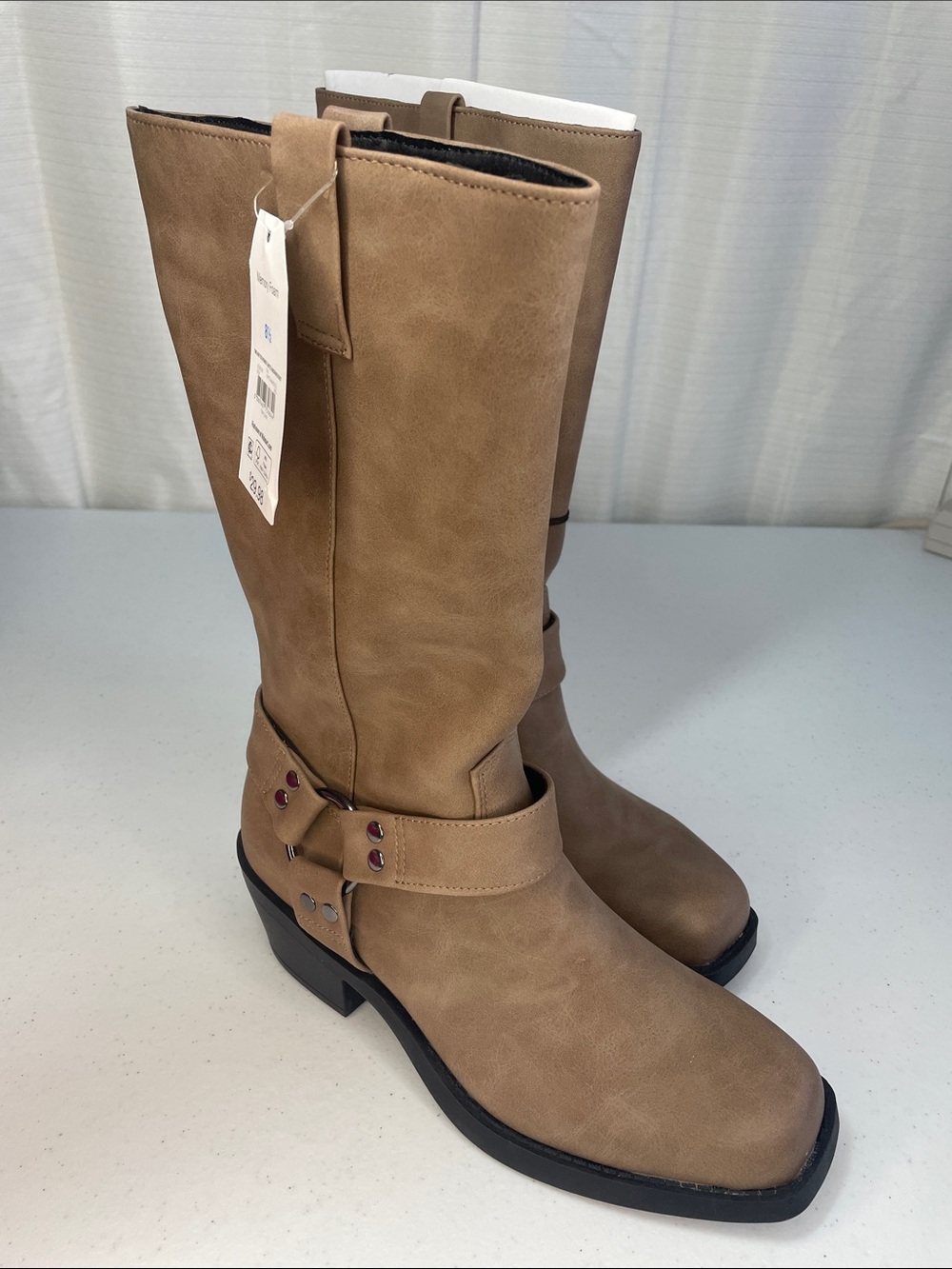 Time and Tru Tan Mid-Calf Harness Boots